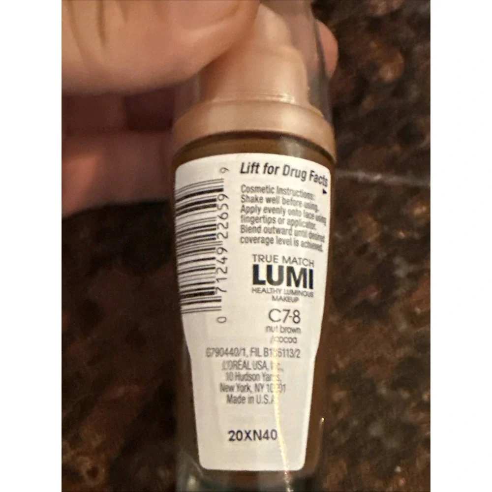 L'oreal-TRUE MATCH-LUMI Foundation-Makeup-SPF 20-C7-8 NUT BROWN/COOL-1 OZ.-NEW!